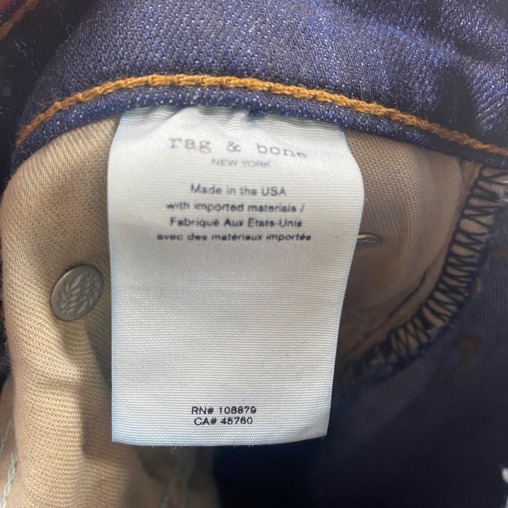 Rag & Bone Nina High-Rise Ankle Skinny Jeans Women's Size 25 Blue Distressed - Picture 7 of 10